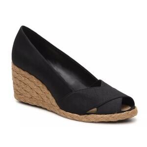 Adrienne Vittadini Women's Black Bailee Wedge‎ Heel Pumps Size 6.5M